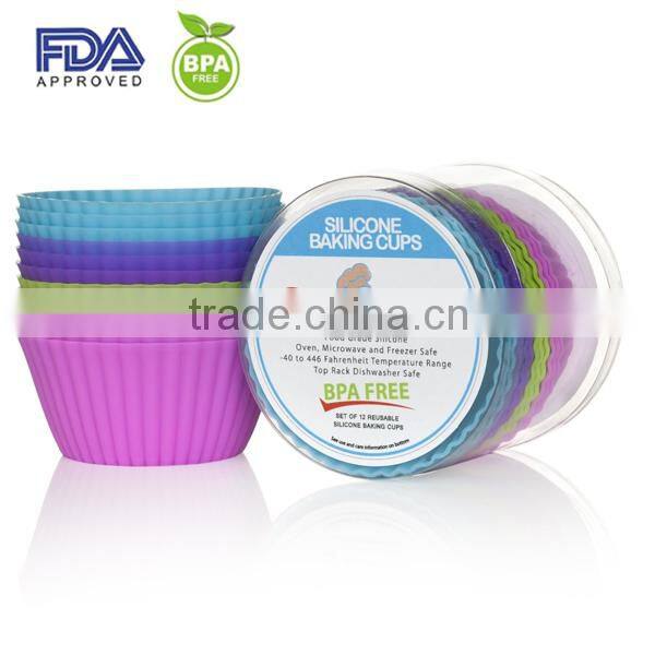 Baking Silicone Cups Soft Round Cupcake Liners