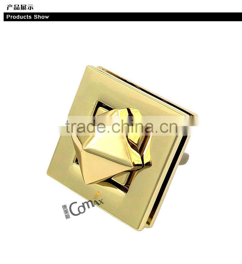 High Quality Bag Accessories Gold Metal Turn Lock