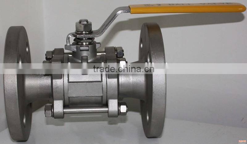 cf8m stainless steel 3pc flange type ball valve