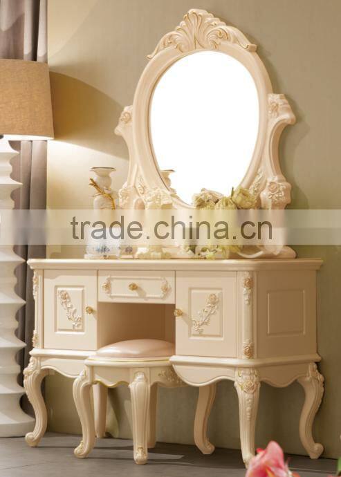 3 Drawers Jewelry Wood Mirrored Dresser Cabinet Design