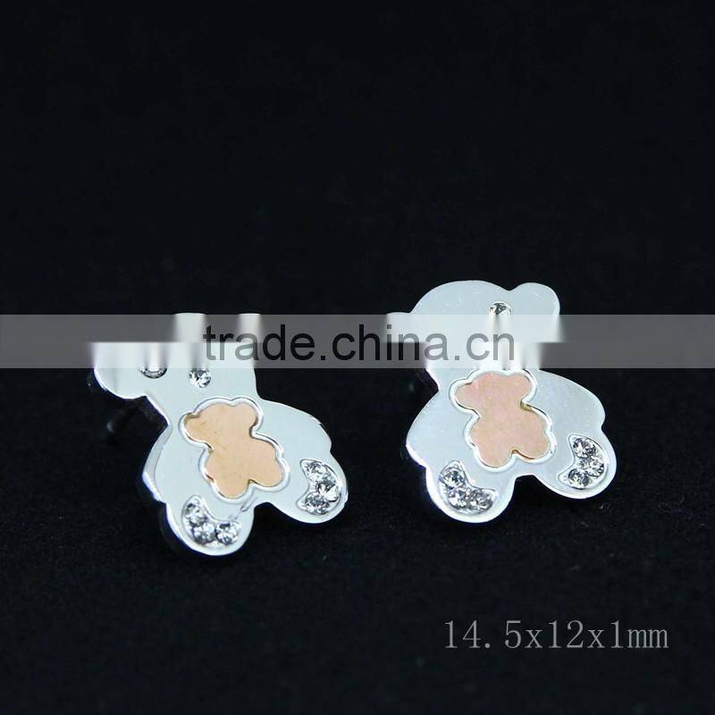 bear stud earrings customized on sale