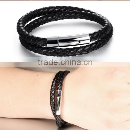 Best Selling Christmas Gifts 2016 Wrap genuine leather Bracelet men