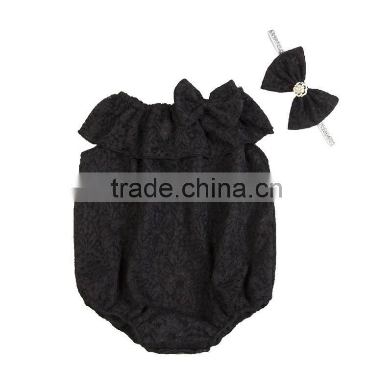 New style newborn baby clothes sleeveless romper set boutique girls lace jumpsuit baby clothing wholesale china