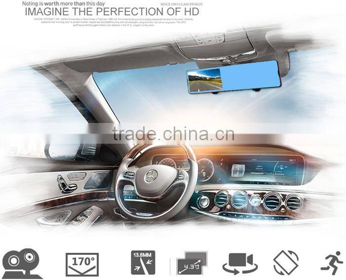 168P FHD 1080P Dual lens Rearview Mirror Car dash cam Universal OBD2 car DVR