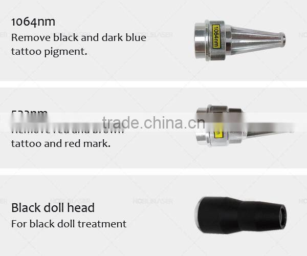 q switch Nd Yag Laser tattoo removal machine with black doll