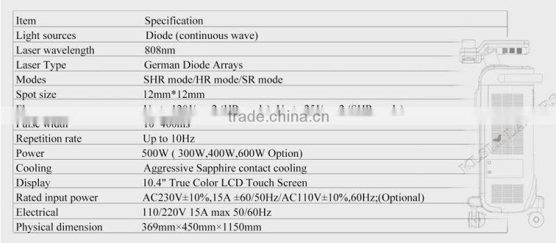 OEM 808 diode laser hair removal machine/depilation/professional hair removal 808
