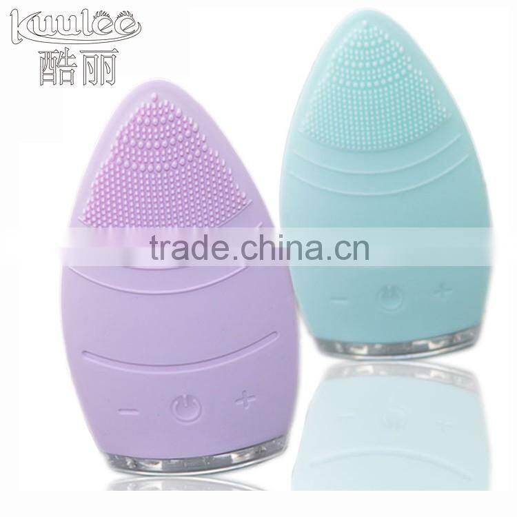 Waterproof Rechargeable soft shipform silicone electric wash face brush