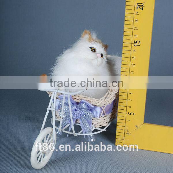 Driving a tricycle cat Plush Christmas decoration animal model Hunting bait