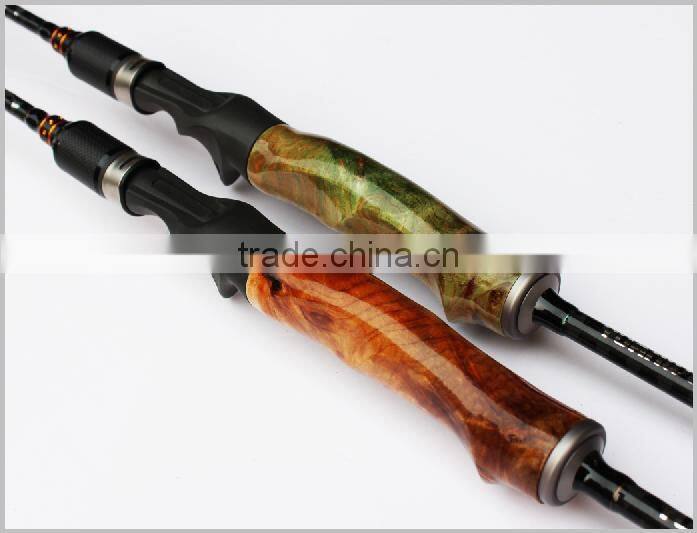 High Quality Wooden handle Carbon Material FUJI Fishing Rod