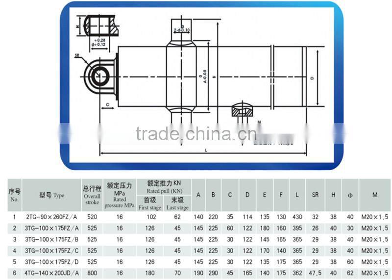 Side-Tipping Dump Truck Side Tipping Hydraulic Cylinder