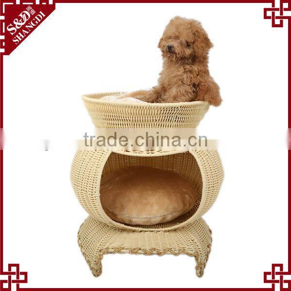 S&D wholesale handicraft breathable waterproof durable plastic PE rattan kennel dog house