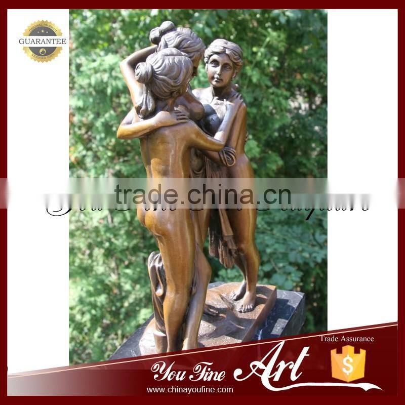 Life Size Bronze Three Goddess Female Statues