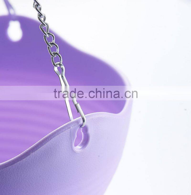 Hanging Flower Plant Pot Chain Plastic Planter Holder Indoor Outdoor Basket Gardening