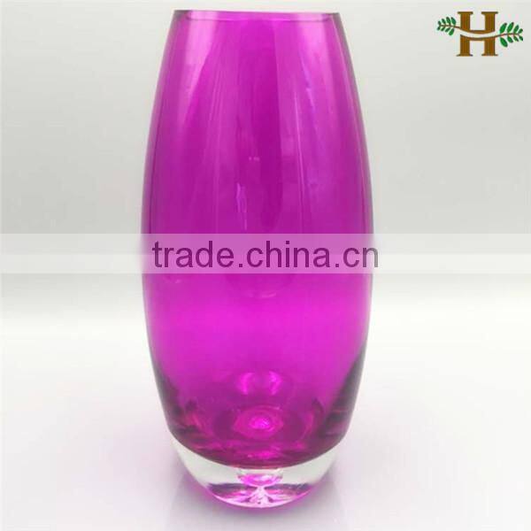 hand blown bubble bottom glass vase for flower arrangements