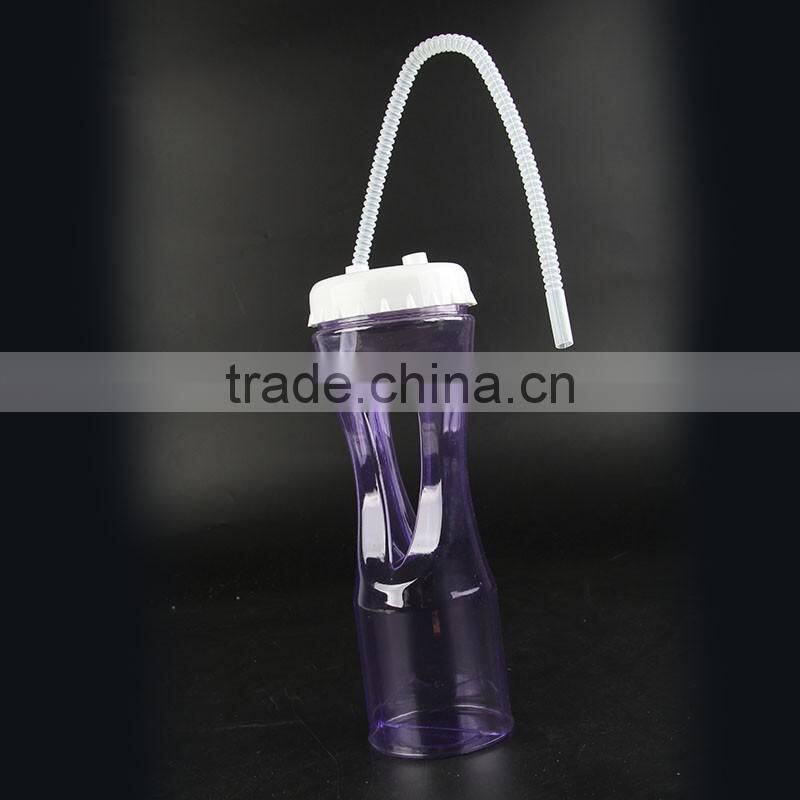 Party Single Wall Plastic Drinking Bottle with Straw