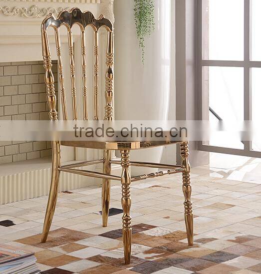 quality polished Titanium golden stainless steel luxury modern chiavari chair LQ-SSC001T