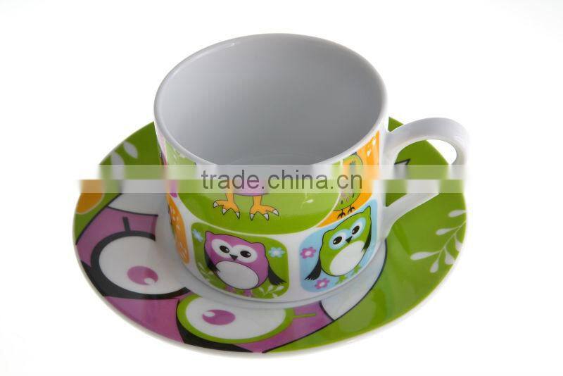 Alibaba Express Finr Porcelain Colorful Owl Pattern Teapot