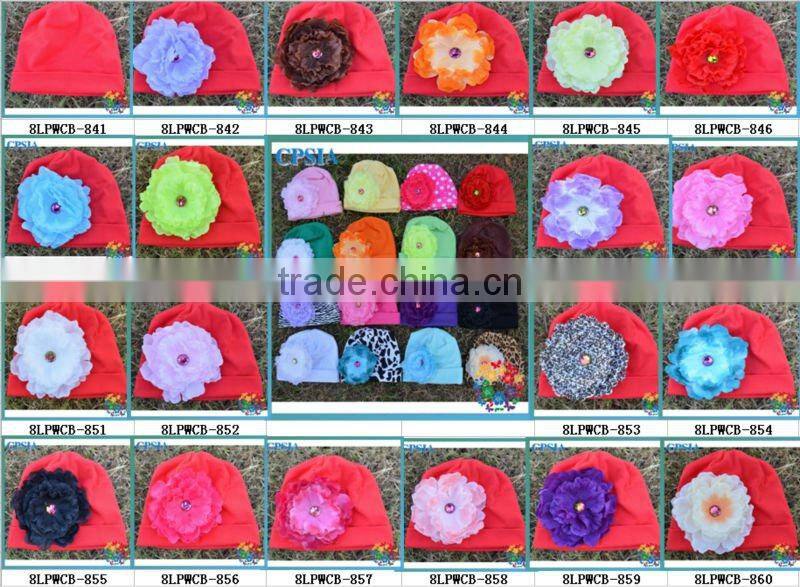 wholesale photo props Toddler Cotton knit beanie with peony flower
