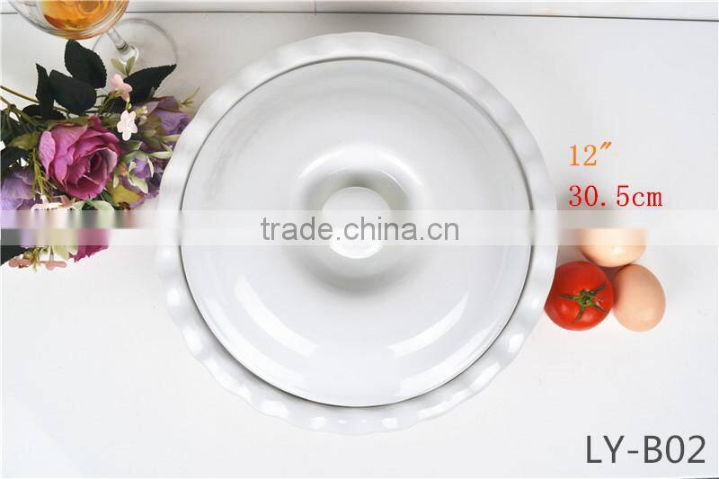 12" white porcelain comal