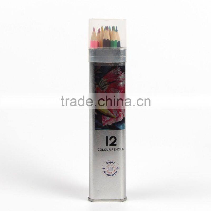 12 colors coloring pencil tube for school