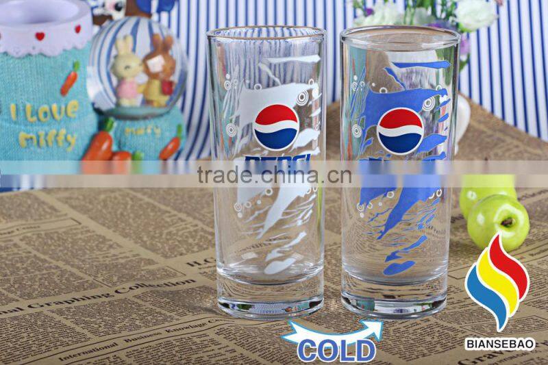 hot sale clear glass food grade custom glass mugs with color changing