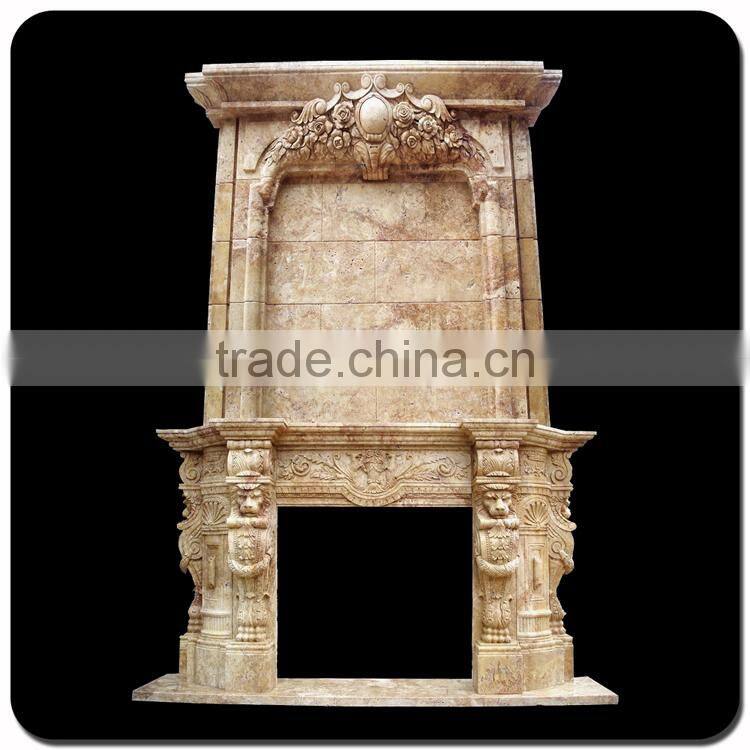 hand carved indoor overmantel artificial marble fireplace surround