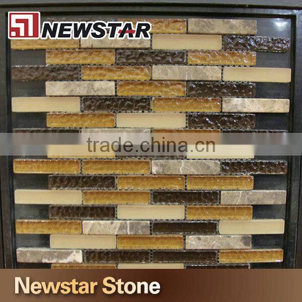Gass mix stone mosaic tile for swimming pool