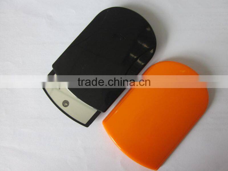 Fashion plastic square LED cosmetic mirror with sliding design