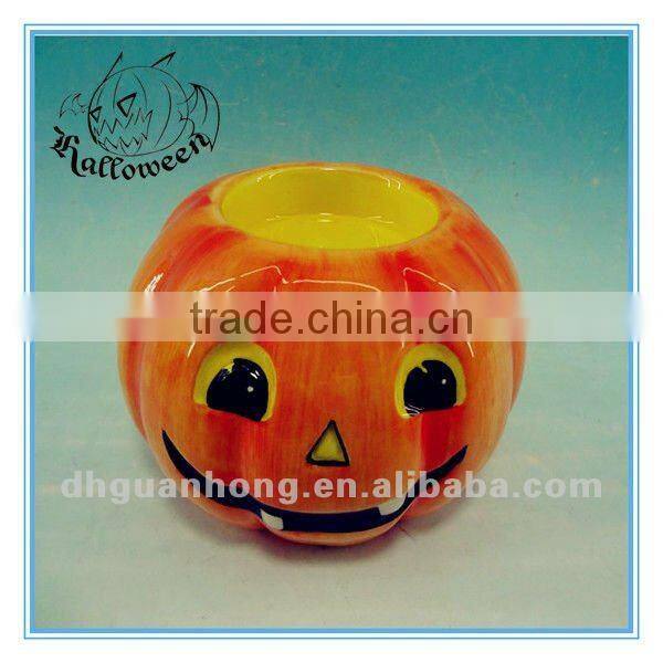 Round shape halloween ceramic candle holder GH-sd6