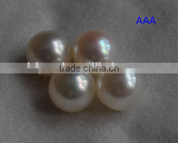 11-12mm white round freshwater loose pearl beads for jewelry making