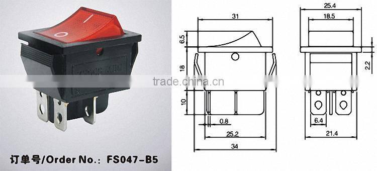 FS047-B5 blower t120/55 rocker switch t125 55