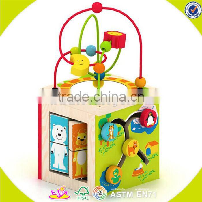 wholesale popular education wooden wire bead toy for kids new style wooden wire bead toy for children W11B014