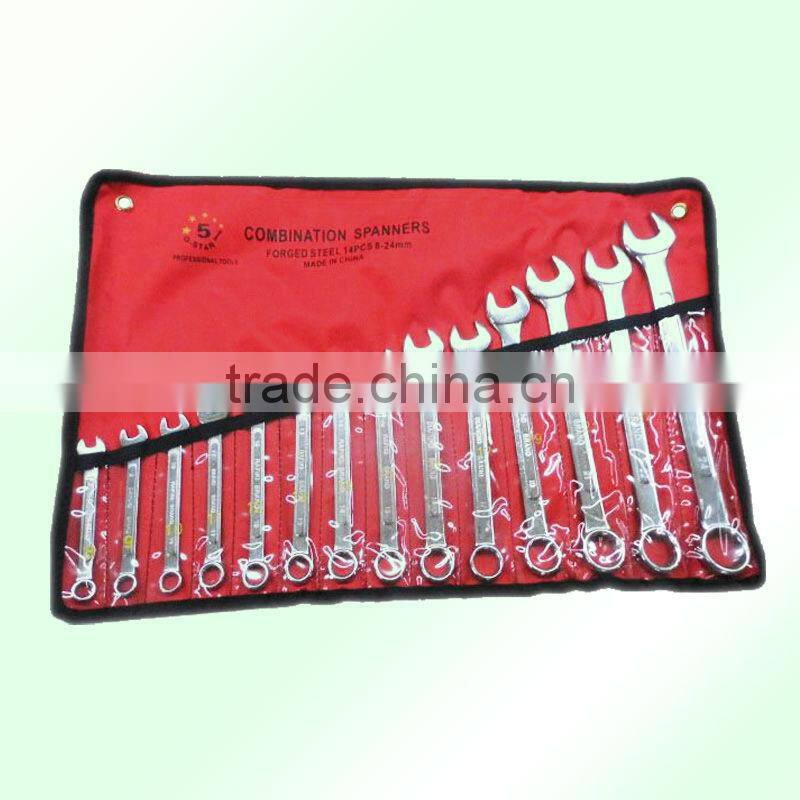 D5031 Canvas bag of 14pcs combination stay wrench set