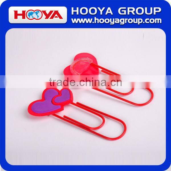 promotional decorative shaped jumbo PVC paper clip bookmark