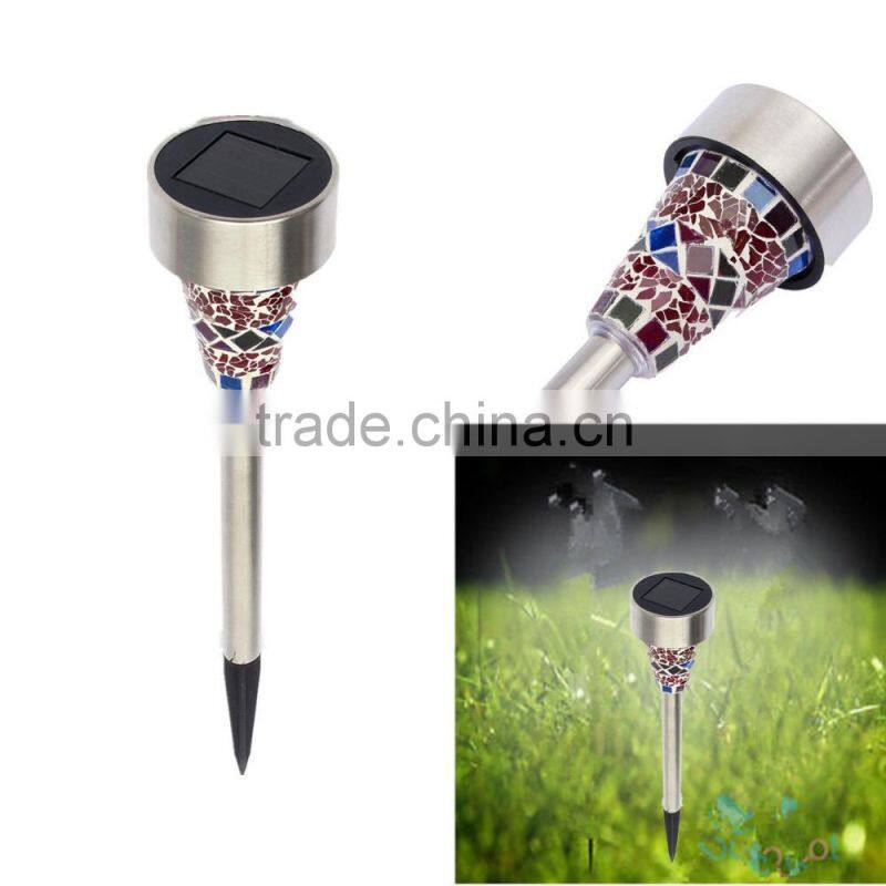 Solar LED Lighting Solar Powered Outdoor Garden Yard Stainless Steel Mosaic Light