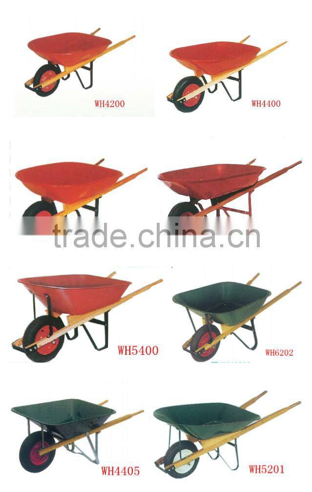 Good Quality Garden Farming Tool wood handle 100kg loading wheelbarrow