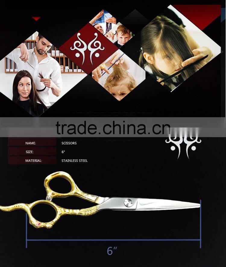 2017 New Design Hair Thinning Scissors With Golden Carving Handle