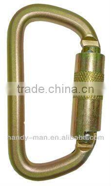 35KN With Captive Pin Connecting Devices Steel D Safety Carabiner Hook