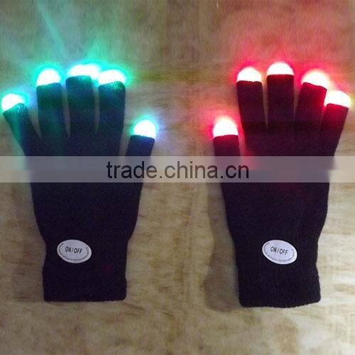 New Led Flashing gloves Rainbow Flash Fingertip LED Gloves Unisex Light Up Glow Stick Gloves Mittens
