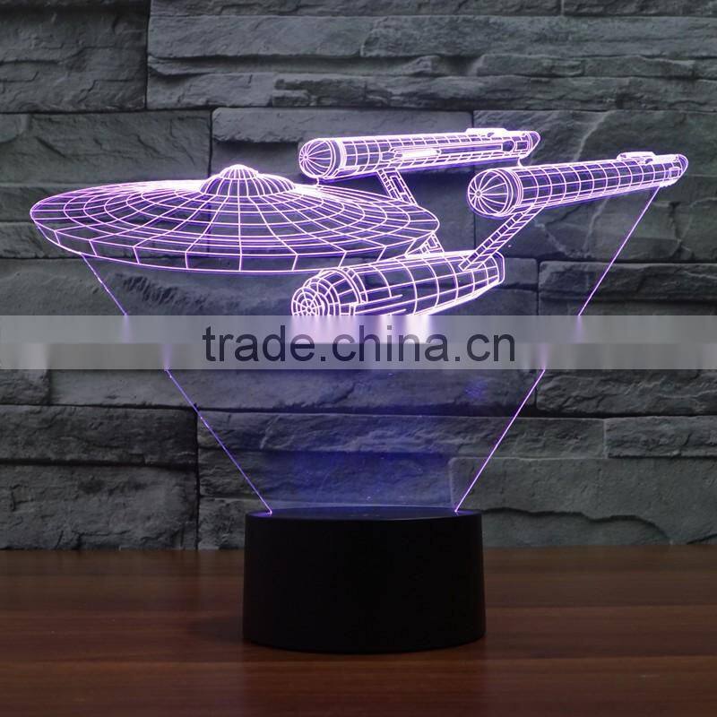 2017 new 3D illusion Night Light 7 Color Change LED Desk Table Lamp Toys