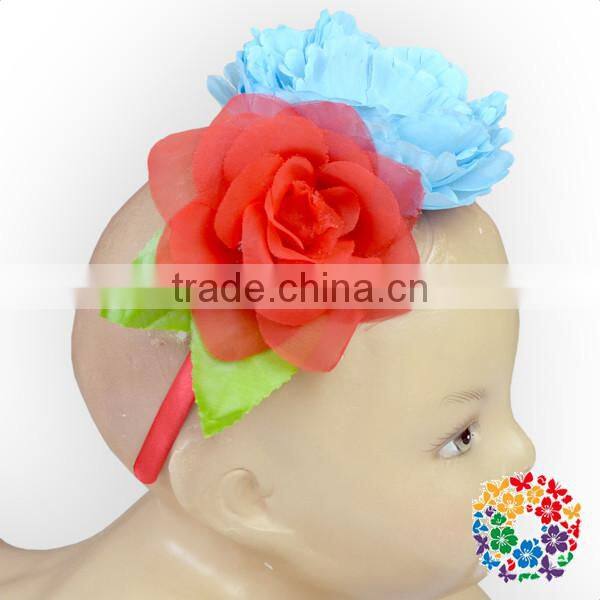 Baby Flower Hair Accessories Partying Kids Nylon Headbands For Baby Girls
