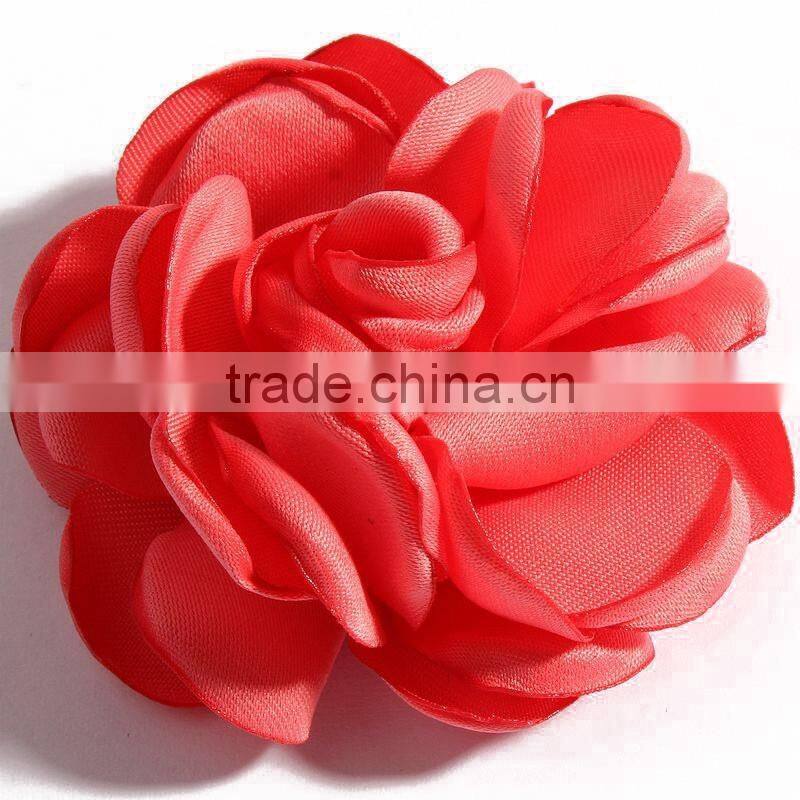 handmade singe fabric flower clip for kids hair accessories