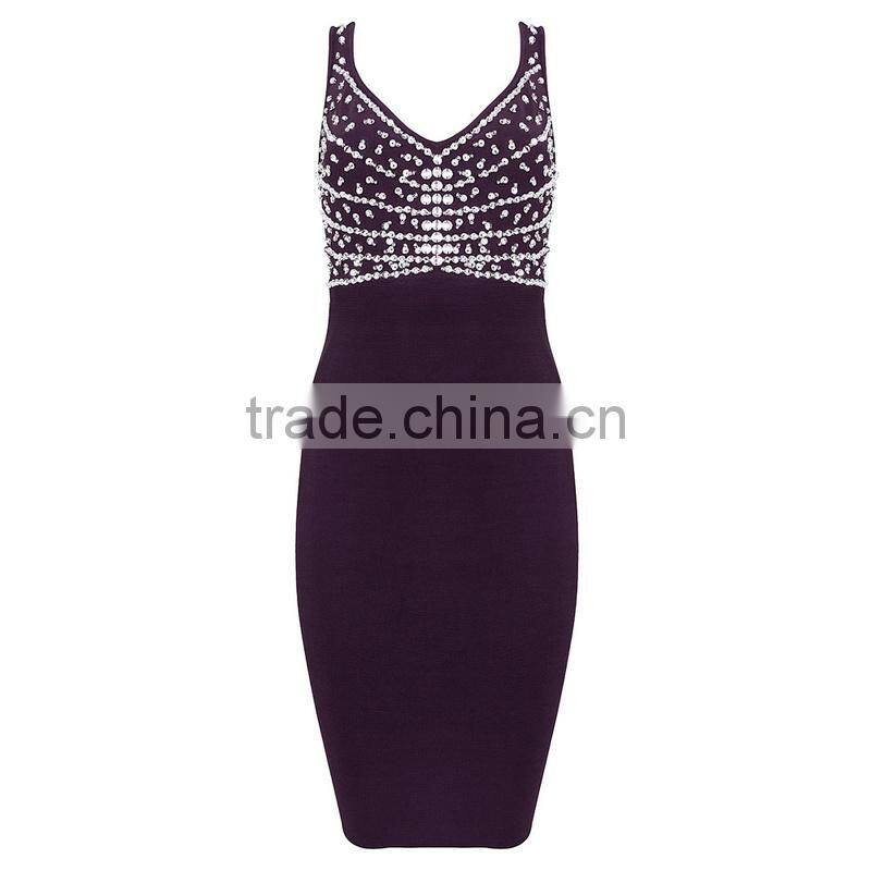 deep v-neck backless bandage dress