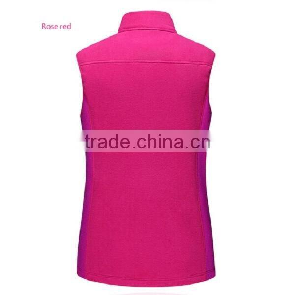 beautiful women red fur vest,women fabric vest for keep warm, fashion sports casaul red polar feelce for women