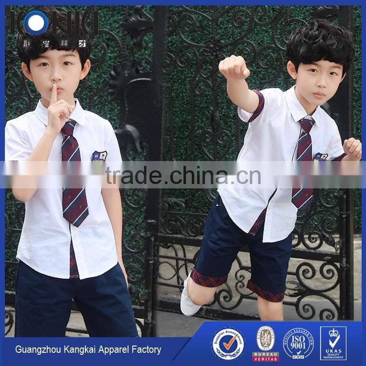 white school uniforms shirt navy short/skirt school uniform factory