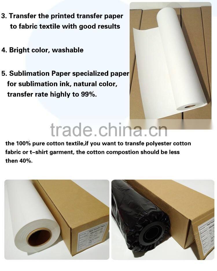 Fast dry 100gsm sublimation printing paper for ployester printing