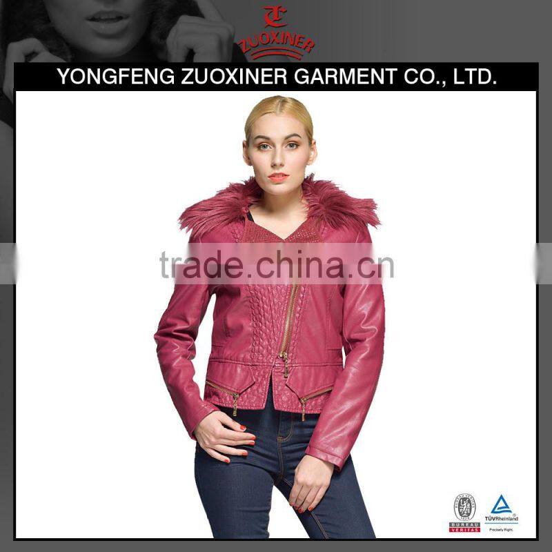 2015 FASHION PU JACKET(PU LEATHER JACKET,LEATHER JACKET) FOR WOMEN