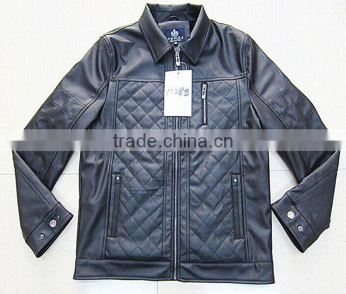 stocklot Winter coat pu leather jacket for men