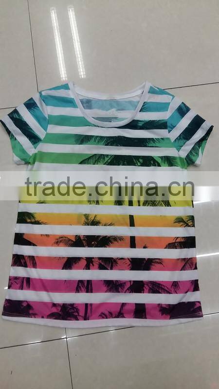 Stock clothing inventory clearance hot sale good quality girl's printed t-shirt