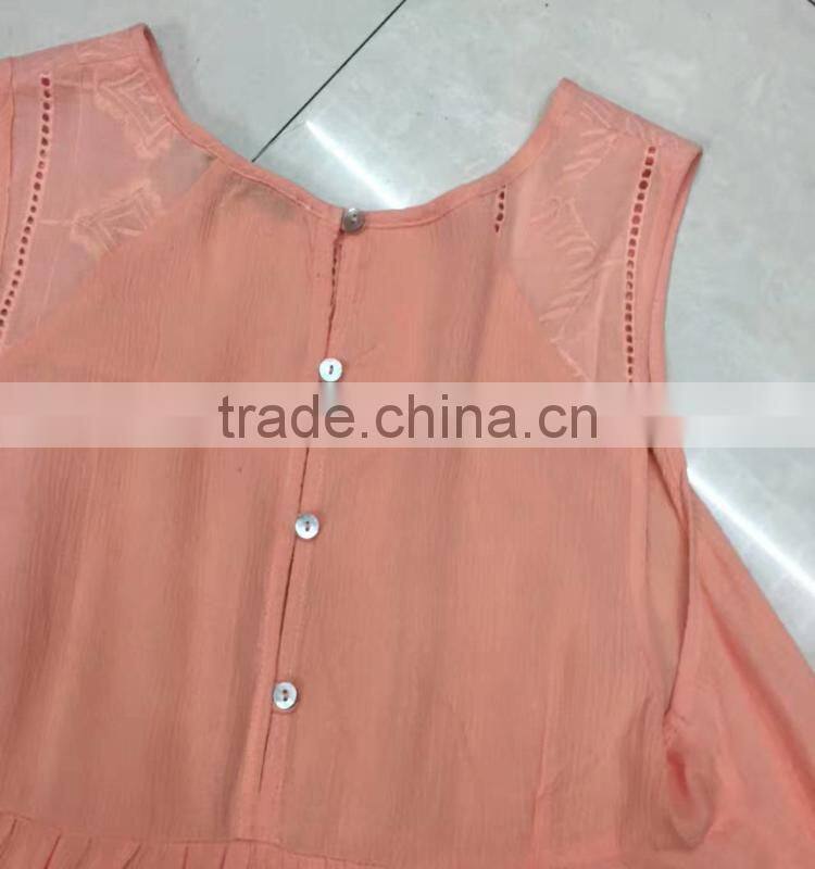 China embroidery fashion women chiffon tops garment stock lot